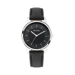 Titan Workwear Black Dial Analog Watch for Women Black Leather Strap | Quartz Movement