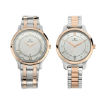 Titan Bandhan Couple Analog Watch with Date Silver Dial | Two-Tone Stainless Steel Strap
