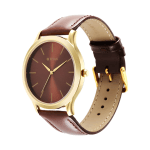 Titan Karishma Radiance Brown Dial Analog Watch for Men with Leather Strap | Gold-Tone Case - Image 3