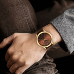 Titan Karishma Radiance Brown Dial Analog Watch for Men with Leather Strap | Gold-Tone Case - Image 5