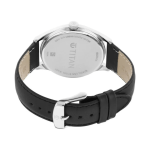 Titan Workwear Black Dial Analog Watch for Men Black Leather Strap | Quartz Movement - Image 3