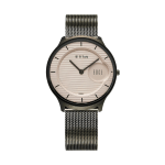 Titan Edge Murals Pink Dial Analog Watch for Men Grey Stainless Steel Mesh Strap | Quartz Movement