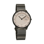 Titan Edge Murals Pink Dial Analog Watch for Men Grey Stainless Steel Mesh Strap | Quartz Movement - Image 4