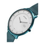 Titan Edge Murals White Dial Analog Watch for MennBlue Stainless Steel Mesh Strap | Quartz Movement - Image 2