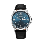 Titan Neo Arabic Teal Blue Dial Day & Date Watch for Men Black Leather Strap | Quartz Movement