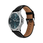 Titan Neo Arabic Teal Blue Dial Day & Date Watch for Men Black Leather Strap | Quartz Movement - Image 4