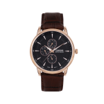 Casio Enticer Men Analog Black Dial Leather Strap A2460