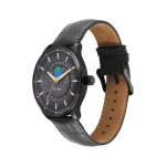 Titan Stellar Earth Disc Analog Watch for Men Grey Dial | Grey Leather Strap | Rotating Earth Disc - Image 4