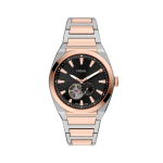 FOSSIL Everett Automatic Black Dial Watch Two-Tone Stainless Steel