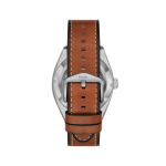 Fossil Everett Men Automatic Green Dial Watch Skeleton Dial with Brown Leather Strap - Image 4