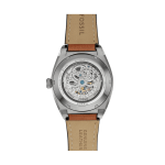 Fossil Everett Men Automatic Green Dial Watch Skeleton Dial with Brown Leather Strap - Image 3