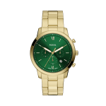 Fossil Neutra Chronograph Watch for Men Gold-Tone Stainless Steel  Green Sunray Dial