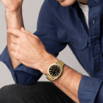 Fossil Machine Big Tic Watch for Men Gold-Tone Stainless Steel 41mm Black Dial | Ana-Digi Big Tic Display - Image 8