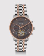 The Celestial by Britime is an exquisite automatic that pairs modern elegance with genuine functionality. Its clean dial carries a multi-functional display with day, date and month indicators, while an open-heart design at six o'clock reveals the movement within.