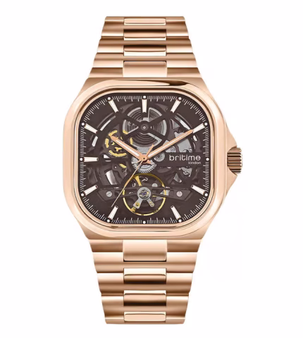 Introducing the Britime Monarch Automatic Men's Watch, a sophisticated timepiece designed for the modern gentleman. With a sleek 38mm case and a striking black dial
