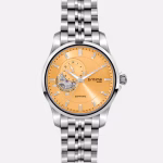 Britime Men Automatic Yellow Dial Analog Metal Watch 166-M11301