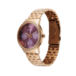 Titan Purple Sports Fashion Women’s Watch Purple Dial & Rose Gold Stainless Steel - Image 3