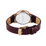 Titan Purple Sports Fashion Analog Watch for Women Maroon Dial & Leather Strap - Image 3